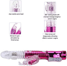 Load image into Gallery viewer, G-spot vibrator with realistic thrusting action and clitoral stimulation, dual motors, realistic dildo.