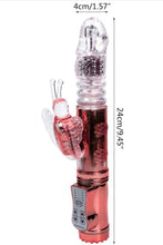 Load image into Gallery viewer, G-spot vibrator with realistic thrusting action and clitoral stimulation, dual motors, realistic dildo.