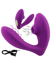 Load image into Gallery viewer, Clitoris sucking G-Spot vibrator, Remote Control, waterproof, 10 sucking modes, 10 vibration modes, USB Rechargeable. Purple