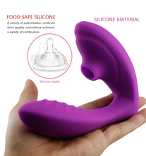 Load image into Gallery viewer, Clitoris sucking G-Spot vibrator, Remote Control, waterproof, 10 sucking modes, 10 vibration modes, USB Rechargeable. Purple