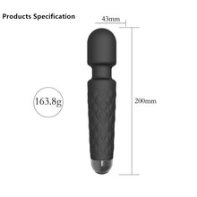 Load image into Gallery viewer, Powerful Massage Wand, 8 Speeds 20 Therapeutic patterns, Waterproof,Rechargeable Black
