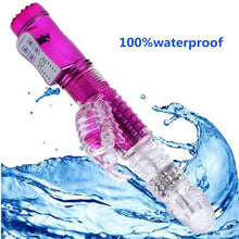 Load image into Gallery viewer, G-spot vibrator with realistic thrusting action and clitoral stimulation, dual motors, realistic dildo.