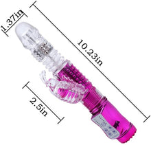 Load image into Gallery viewer, G-spot vibrator with realistic thrusting action and clitoral stimulation, dual motors, realistic dildo.