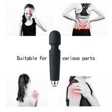 Load image into Gallery viewer, Powerful Massage Wand, 8 Speeds 20 Therapeutic patterns, Waterproof,Rechargeable Black
