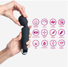 Load image into Gallery viewer, Powerful Massage Wand, 8 Speeds 20 Therapeutic patterns, Waterproof,Rechargeable Black
