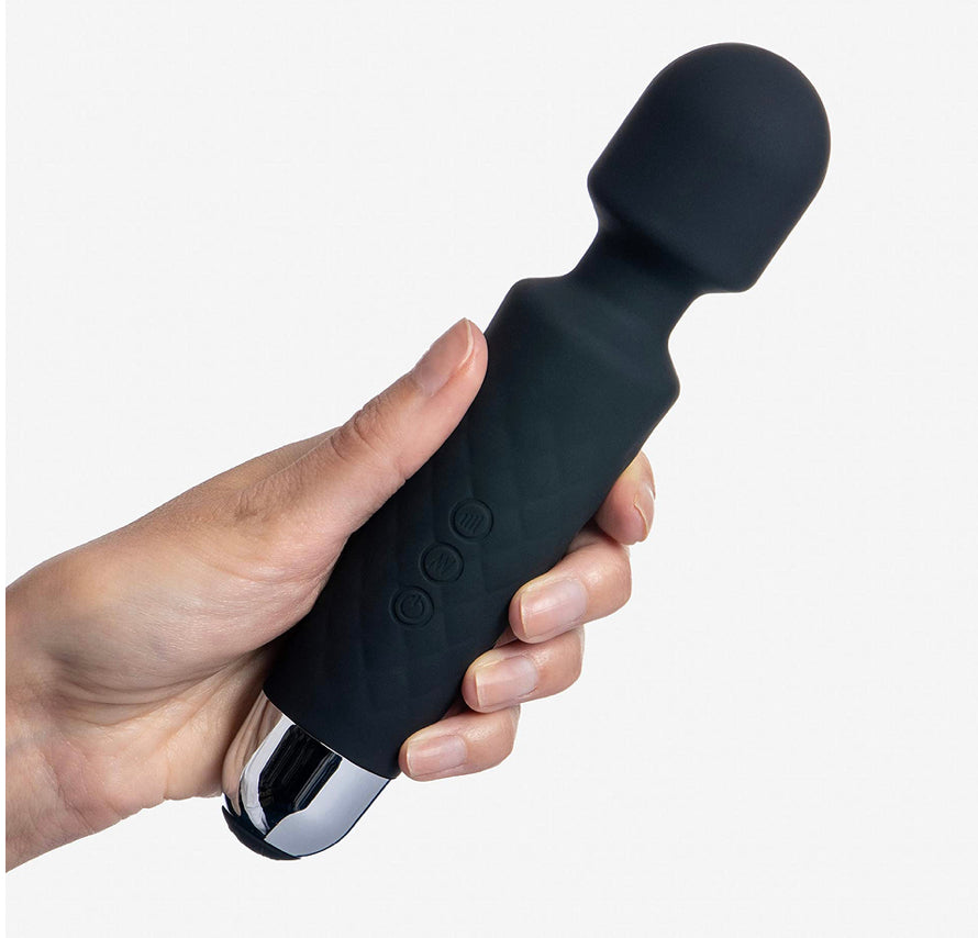 Powerful Massage Wand, 8 Speeds 20 Therapeutic patterns, Waterproof,Rechargeable Black