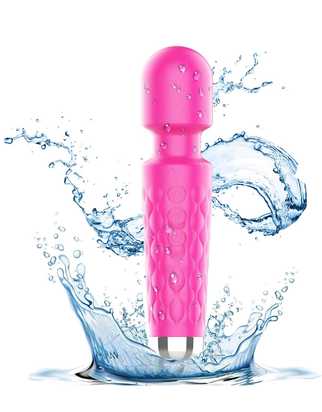 Powerful Massage Wand, 8 Speeds 20 Therapeutic patterns, Waterproof,Rechargeable Pink