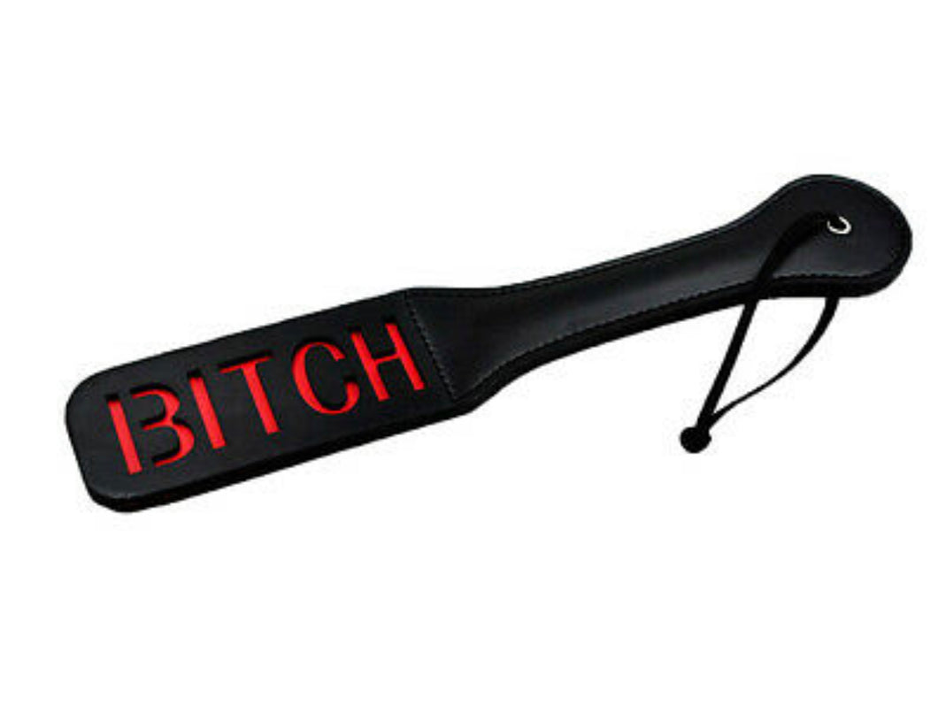 Copy of Bondage BITCH Paddle, Black BDSM Sex Toy leather