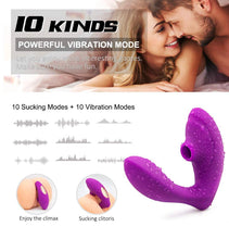 Load image into Gallery viewer, Copy of Clitoris sucking G-Spot vibrator, Remote Control, waterproof, 10 sucking modes, 10 vibration modes, USB Rechargeable. Pink
