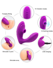 Load image into Gallery viewer, Copy of Clitoris sucking G-Spot vibrator, Remote Control, waterproof, 10 sucking modes, 10 vibration modes, USB Rechargeable. Pink
