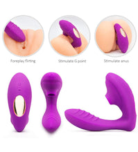 Load image into Gallery viewer, Copy of Clitoris sucking G-Spot vibrator, Remote Control, waterproof, 10 sucking modes, 10 vibration modes, USB Rechargeable. Pink
