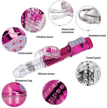 Load image into Gallery viewer, G-spot vibrator with realistic thrusting action and clitoral stimulation, dual motors, realistic dildo.
